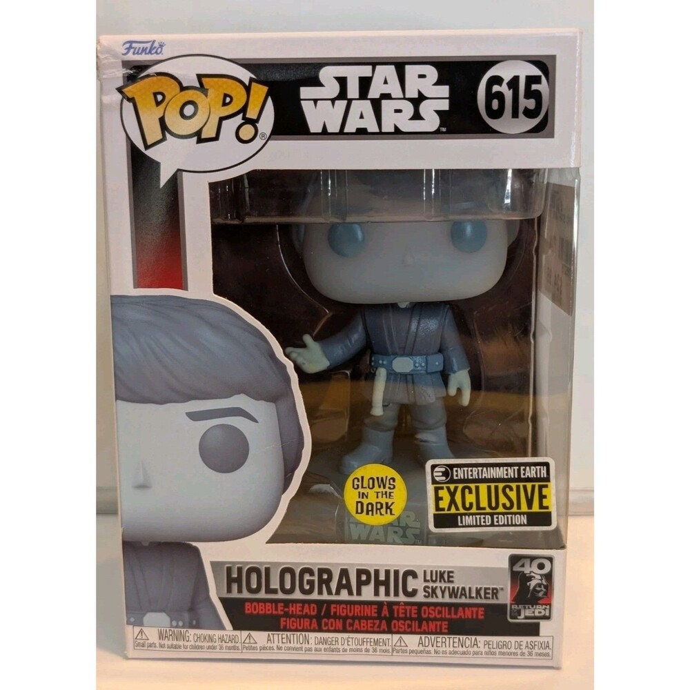 Funko Pop! Vinyl: Holographic Luke Skywalker (Glows In The Dark) - Entertainment